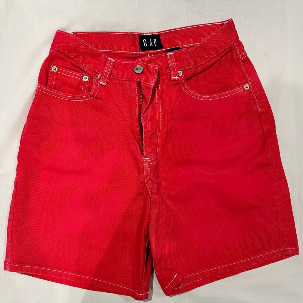 Gap Vintage High-Waisted Red Denim Shorts - Women’s Size 8
